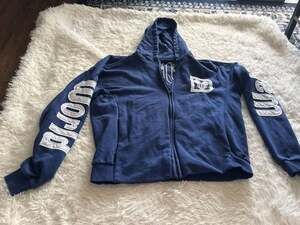 Walt Disney World Navy Blue Full Zip Hoodie with Sleeve Graphics